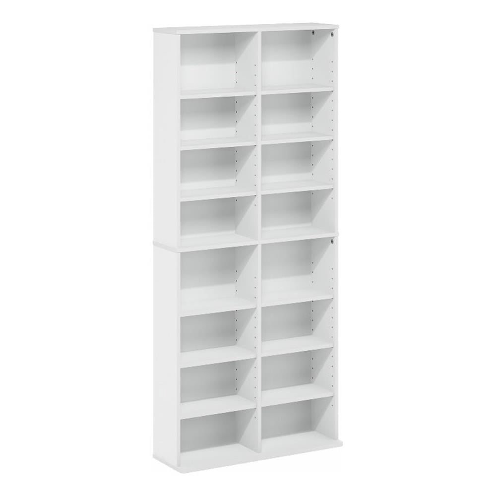 Media Resource Rack Pemberly Row 16-Shelf Multimedia Media Storage Tower Rack with ...