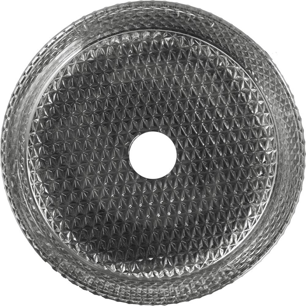 Gray Textured Glass Circular Above-Counter Vessel Sink