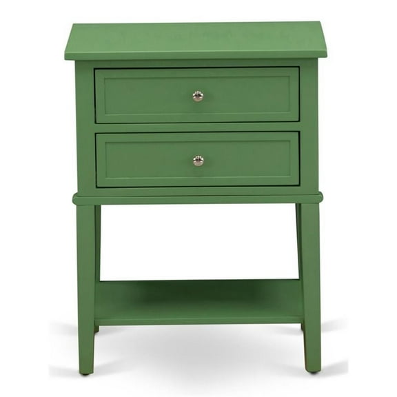 Pemberly Row 16" Wood Nightstand with 2 Drawers in Clover Green