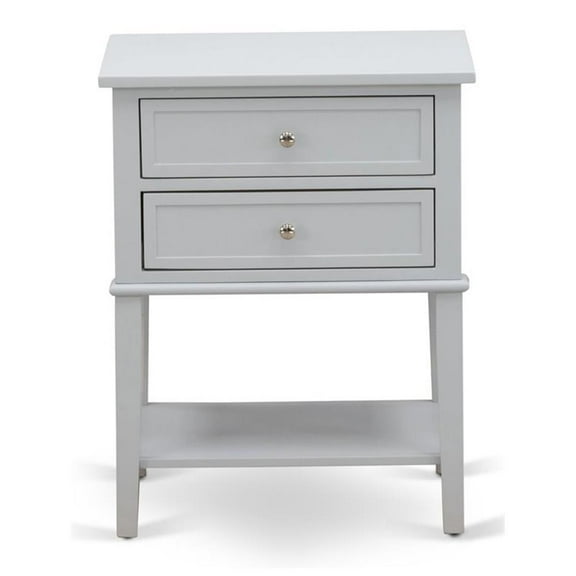 Pemberly Row 16" Wood Nightstand with 2 Drawers in Urban Gray
