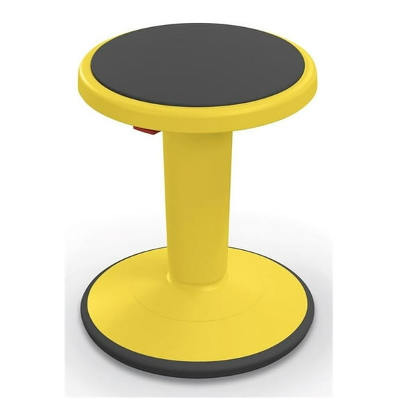 Pemberly Row 17-24" Plastic Hierarchy Height Adjustable Grow Tall Stool - Yellow