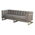 thumbnail image 1 of Pemberly Row 17.3" Modern Velvet Fabric Upholstered Sofa in Gray/Gold, 1 of 10