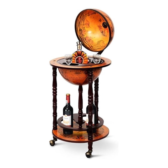 Pemberly Row 17.5" Contemporary Wood Italian-style Globe Wine Rack in Yellow