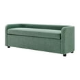thumbnail image 1 of Pemberly Row 17.5" Fabric Storage Bench in Meridian Sea Green, 1 of 12