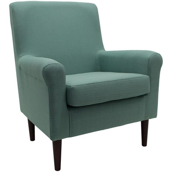 Pemberly Row 17.5"H Fabric Rolled Arm Lounge Chair in Blue Finish