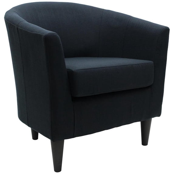 Pemberly Row 17.5" Traditional Fabric Club Chair in Dark Blue