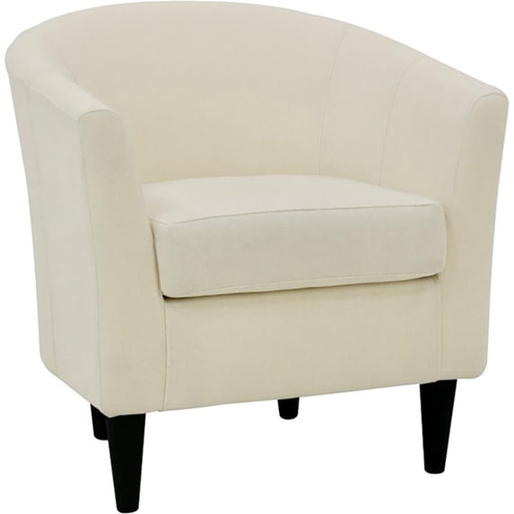 Pemberly Row 17.5" Traditional Polyester Fabric Club Chair in Ivory