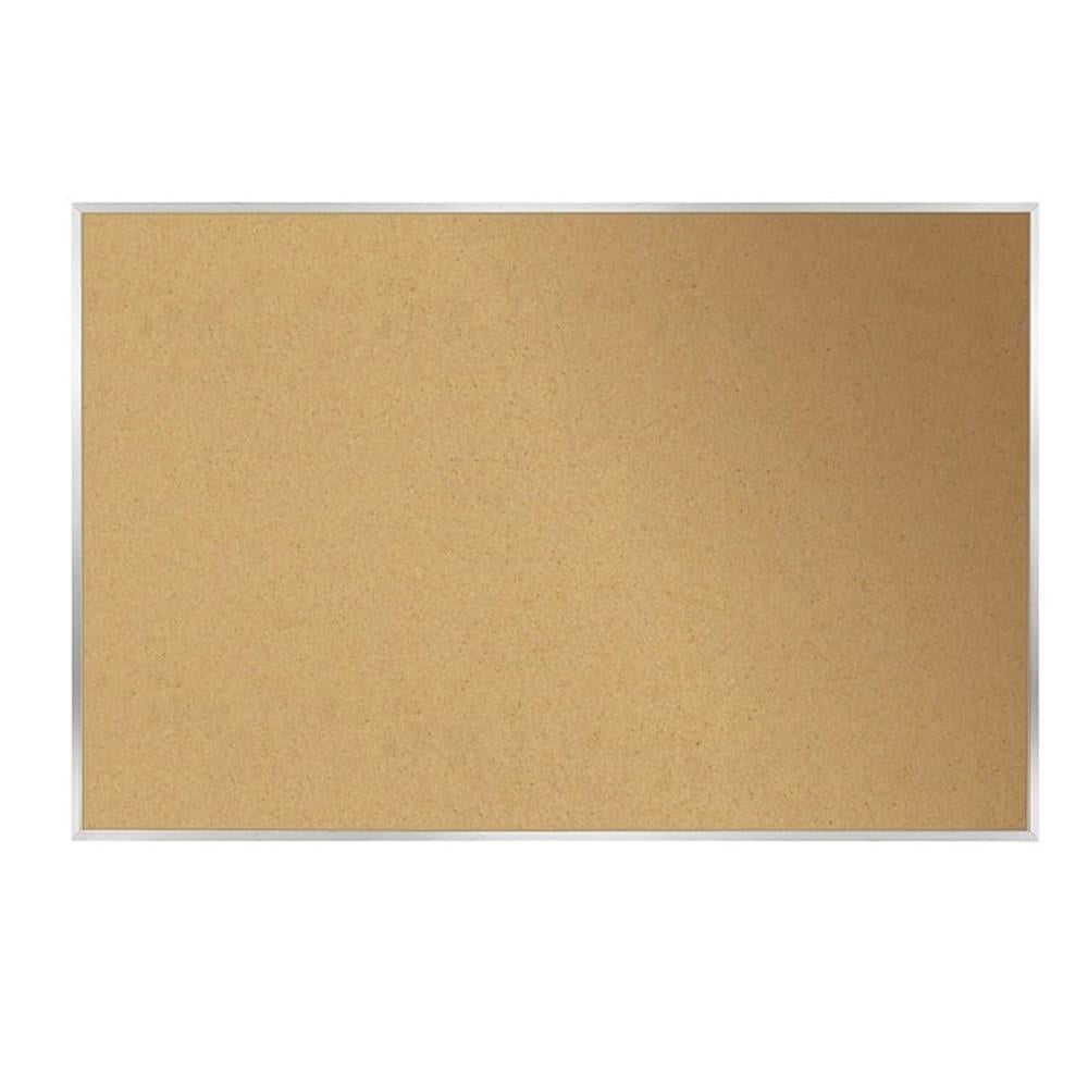 Pemberly Row 18.0" x 24.0" Silver Aluminum Frame Natural Cork Bulletin Board
