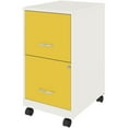 thumbnail image 1 of Pemberly Row 18" 2-Drawer Metal Mobile Vertical File Cabinet in White/Goldfinch, 1 of 11