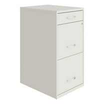 Pemberly Row 18" 3-Drawer Metal Organizer Filing Cabinet in Pearl White