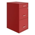 thumbnail image 1 of Pemberly Row 18" 3-Drawer Modern Metal Organizer Filing Cabinet in Red, 1 of 6