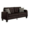 thumbnail image 1 of Pemberly Row 18.5" Contemporary Fabric Sofa with 2 Pillows in Chocolate, 1 of 6