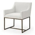 thumbnail image 1 of Pemberly Row 18.8" Modern Fabric Dining Chair in Off White/Antique Brass, 1 of 8