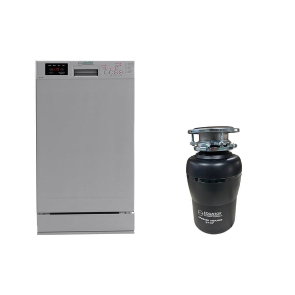 Pemberly Row 18" Dishwasher 10 Place 110V E-Star & 3/4 HP Garbage Disposer