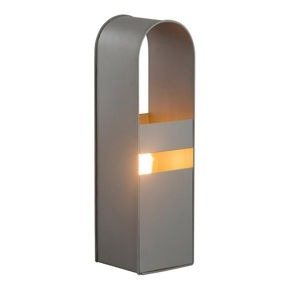 Pemberly Row 18"H Tall Transitional Metal Table Lamp in Gray