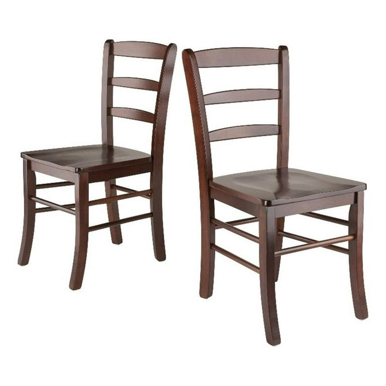 Set Of Two Brown Acacia Ladder Back Dining Chairs Set Of Two Brown Acacia Ladder Back Dining Chairs