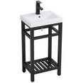thumbnail image 1 of Pemberly Row 18" Single Resin Top Metal Bathroom Vanity in Black, 1 of 14