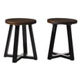 thumbnail image 1 of Pemberly Row 18" Solid Wood Distressed Wood Kitchen Stool - Mahogany, 1 of 6