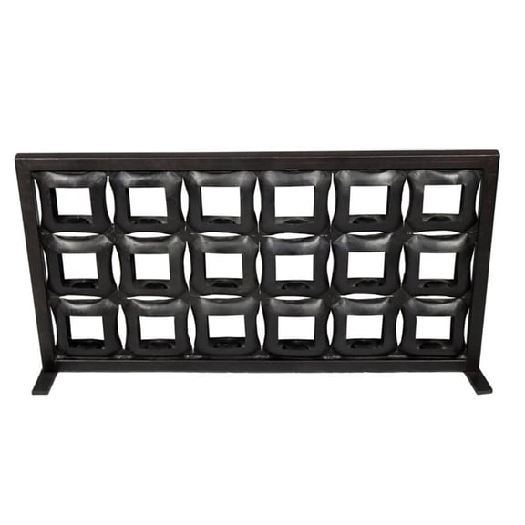 Pemberly Row 18-Tealight Iron Candle Holder Screen in Black Cast Iron