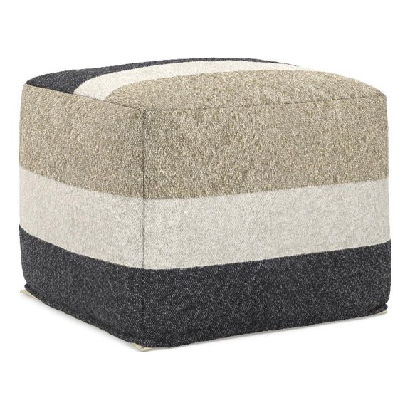 Pemberly Row 18" Wide Boho Pouf in Multicolor Acrylic Fabric