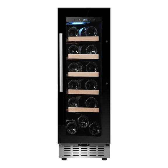 Pemberly Row 18 bottle Built-in/Freestanding Wine Ref with 7 Color LED Lights