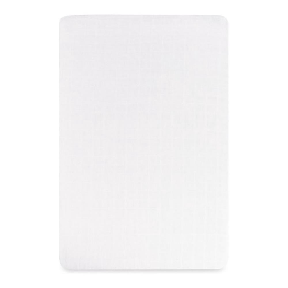 Pemberly Row 18x28" Modern Organic Cotton Bassinet Sheet in Plain White