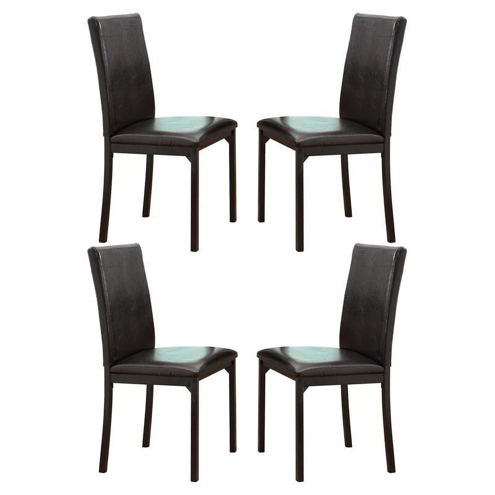 Pemberly Row 19" Contemporary Metal Dining Room Chair in Black (Set of