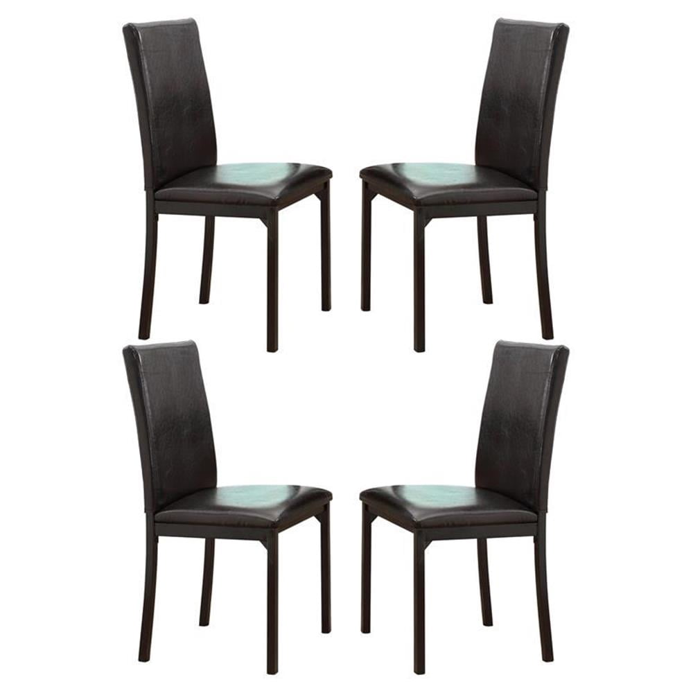 Pemberly Row 19" Contemporary Metal Dining Room Chair in Black (Set of ...