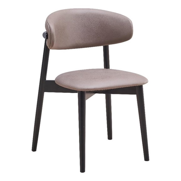 Pemberly Row 19" Fabric & Wood Side Chair in Gray/Black (Set of 2)