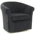 thumbnail image 1 of Pemberly Row 19"H Polyester Fabric Swivel Club Chair in Black, 1 of 4