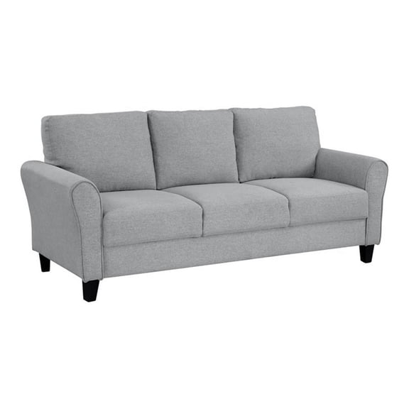 Pemberly Row 19" Solid Wood & Polyester Sofa with Pocket Coils - Dark Gray/Black