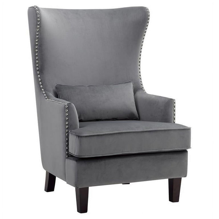 Grey wingback accent chair deals