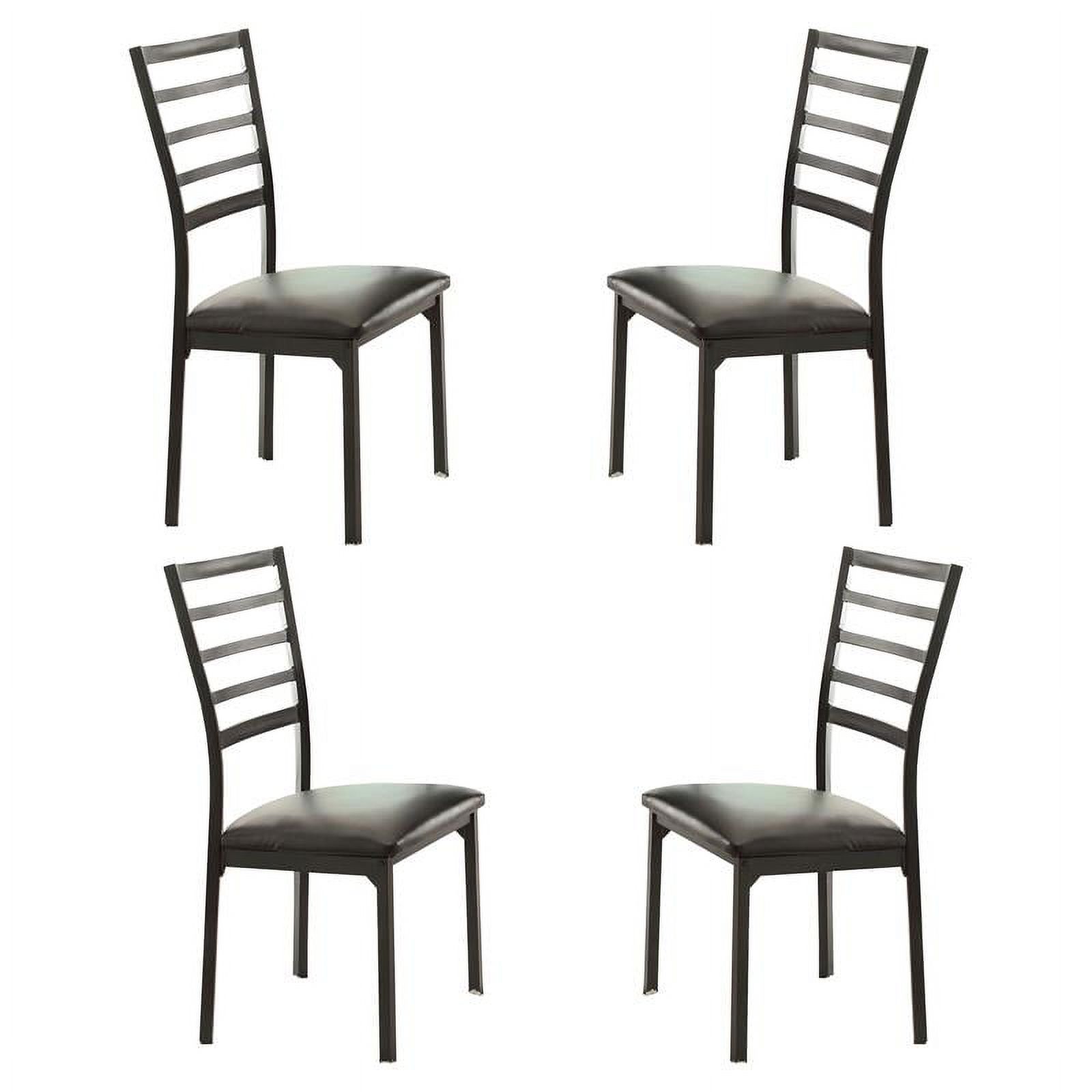 Pemberly Row 19" Transitional Metal Dining Side Chair in Black (Set of