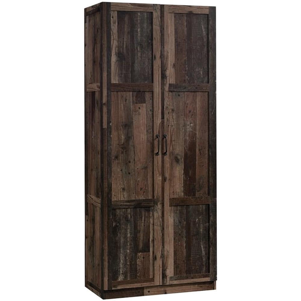 Pemberley Row Engineered Wood Brown Storage Cabinet Rectangular Adjustable Shelves 71.5" Unassembled