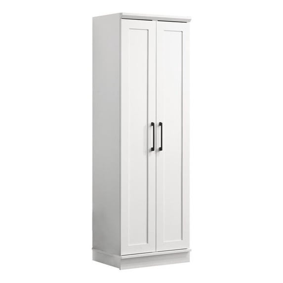 Pemberly Row 2-Door Engineered Wood Storage Cabinet in White
