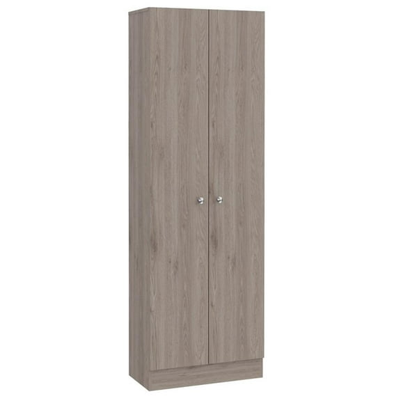 Pemberly Row 2-Door Modern Engineered Wood Multistorage Pantry Cabinet in Gray