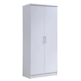 thumbnail image 1 of Pemberly Row 2 Door Wooded Armoire with 4 Shelves in White Finish, 1 of 7