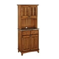 thumbnail image 1 of Pemberly Row 2-Drawer Adjustable Shelf Wood Buffet with Hutch in Cottage Oak, 1 of 2