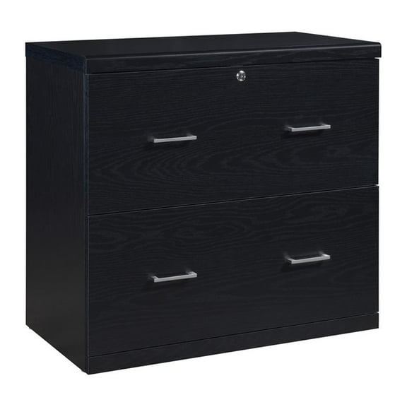 Pemberly Row 2-Drawer Engineered Wood Lateral File with Lockdowel - Black Finish