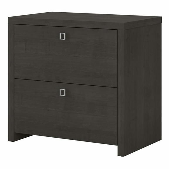 Pemberly Row 2 Drawer Lateral File Cabinet in Charcoal Maple - Engineered Wood
