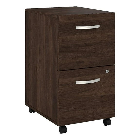 Pemberly Row 2 Drawer Mobile File Cabinet in Black Walnut - Engineered Wood