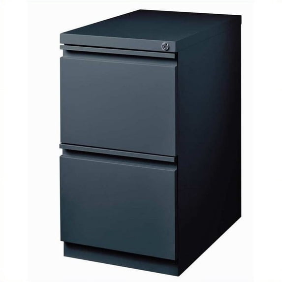 Pemberly Row 2 Drawer Mobile Metal File Cabinet in Charcoal