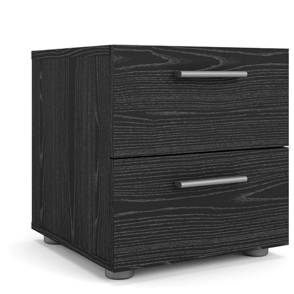 Pemberly Row 2 Drawer Nightstand in Black Woodgrain