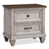 Pemberly Row 2-Drawer Solid Wood Nightstand in Vintage Cream
