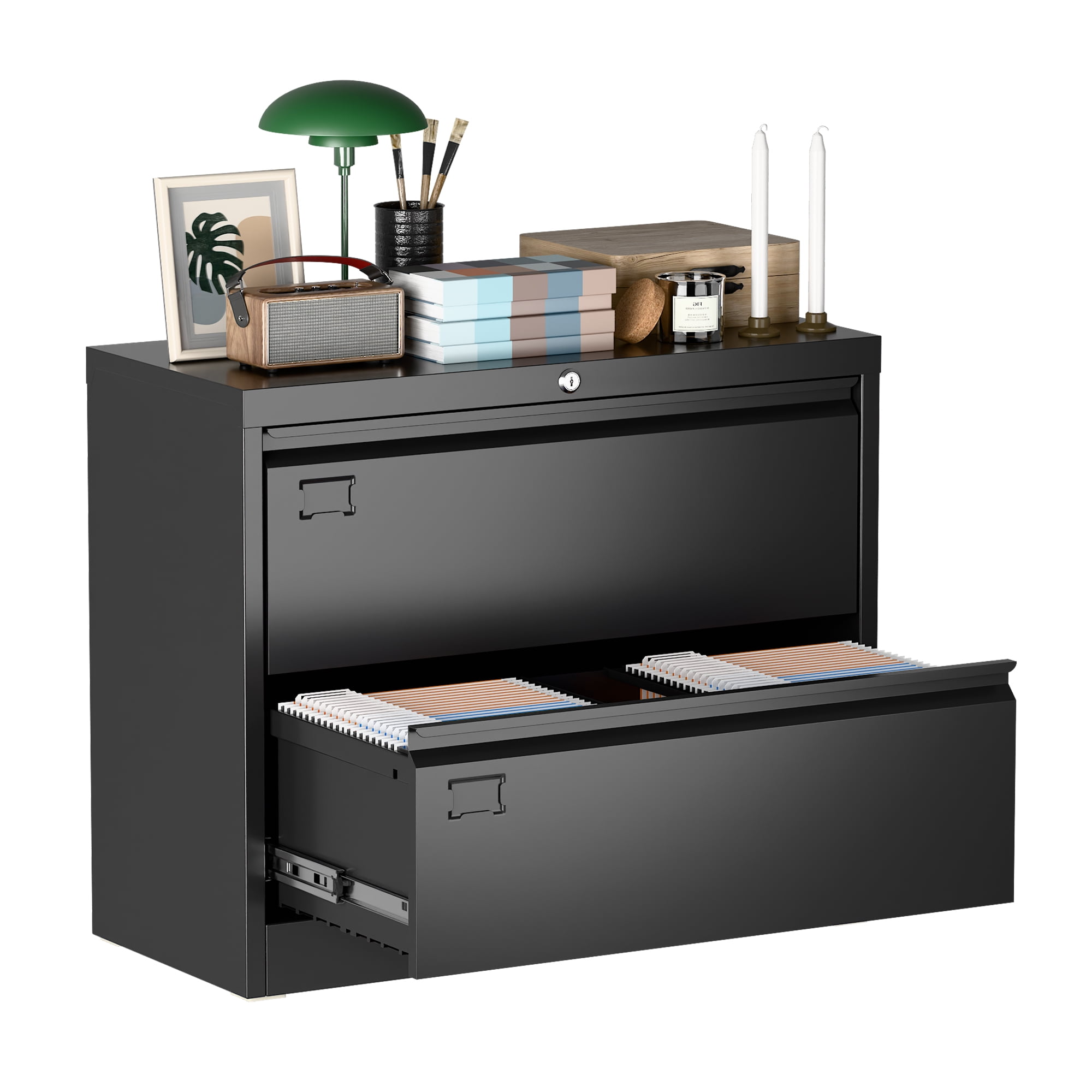 Pemberly Row 2-Drawer Steel Metal Lateral Locking Filing Cabinet w ...