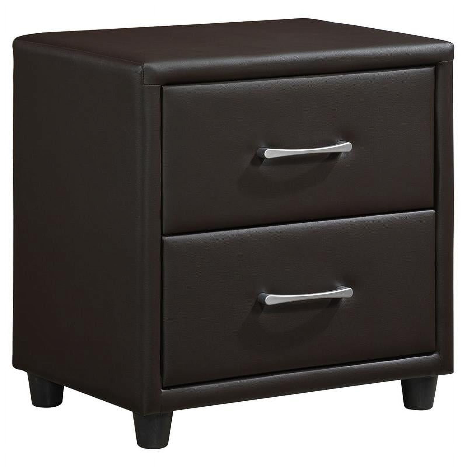 Pemberly Row 2-Drawers Contemporary Wood Nightstand in Dark Brown - Walmart.com