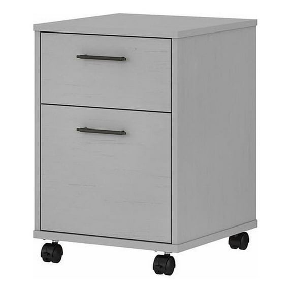 Pemberly Row 2 Drawers Farmhouse Wood Mobile File Cabinet in Gray