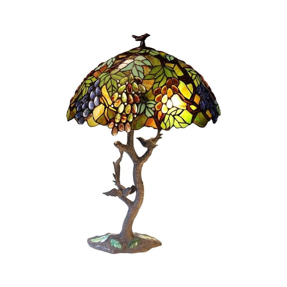 Pemberly Row 2 Light Featuring Leafs & Grapes Table Lamp Oval 20" Shade