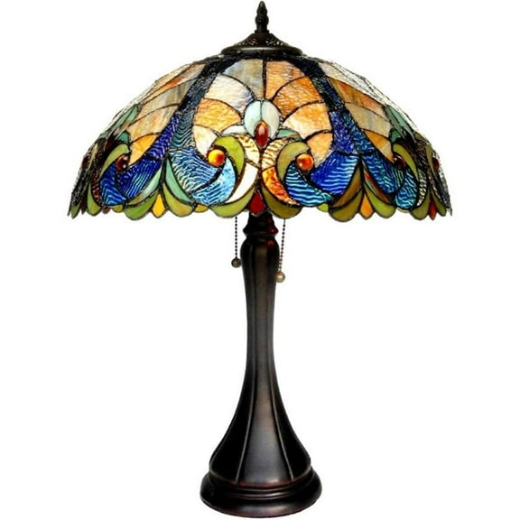Pemberly Row 2 Light Victorian Table Lamp 16" Shade