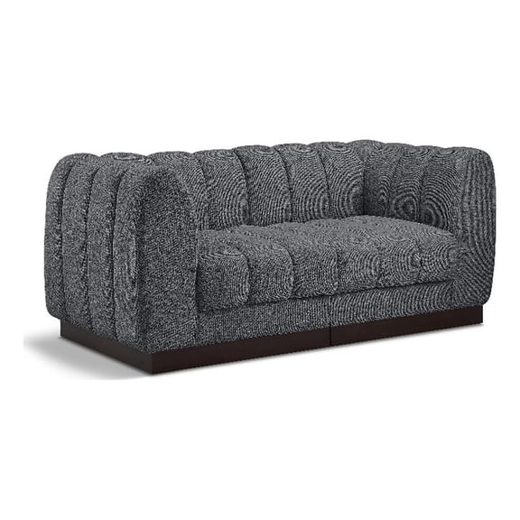 Pemberly Row 2-Piece Contemporary Fabric Modular Sofa in Dark Gray